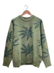 HUF◆TRIBAL CREWNECK SWEATER/セーター(薄手)/L/アクリル/GRN/総柄/KN00475