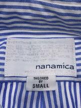 nanamica◆プルオーバー/半袖シャツ/S/コットン/BLU/ストライプ/SUGU806_画像3