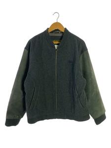 Timberland◆スタジャン/M/ウール/GRY/袖スウェード