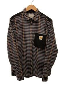 Carhartt◆長袖シャツ/L/ポリエステル/GRY/チェック