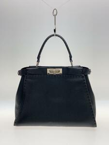 FENDI◆Selleria PEEKABOO/ハンドバッグ/レザー/BLK