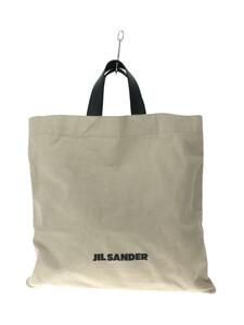 JIL SANDER◆Flat SHOPPER Square/トートバッグ/キャンバス/ベージュ//