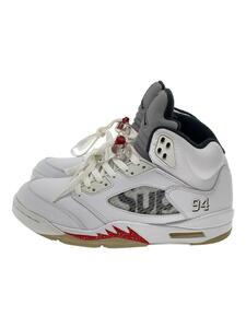 NIKE◆AIR JORDAN 5 RETRO SUPREME/エアジョーダンレトロ/ホワイト/824371-101/26.5//