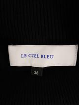 LE CIEL BLEU◆ギャザーディティールパールニット/36/レーヨン/BLK/無地/22年モデル//_画像3