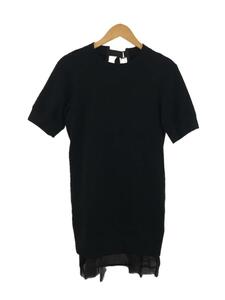 sacai◆半袖ワンピース/1/コットン/BLK/レイヤード/バックオープン/20-04878//