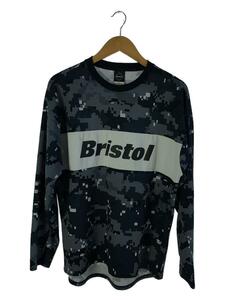 F.C.R.B.(F.C.Real Bristol)◆長袖Tシャツ/XL/ポリエステル/グレー/カモフラ/シミ有/FCRB-192034
