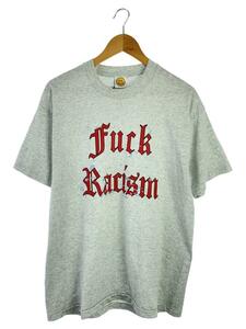 FRUIT OF THE LOOM◆what`s up/fuck Racism/Tシャツ/XL/コットン/GRY//