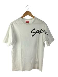 Supreme◆Shoulder Arc S/S Top/Tシャツ/S/コットン/ホワイト/襟汚れ有//