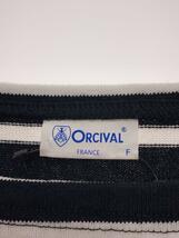 ORCIVAL◆五分袖ワンピース/FREE/コットン/ブラック/ボーダー/17A-Nw-001_画像3