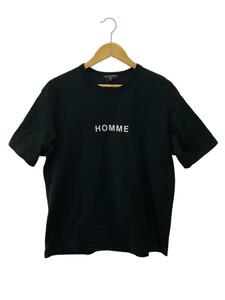 COMME des GARCONS HOMME◆綿度詰天竺ロゴプリントTシャツ/AD2022/S/BLK/HK-T025