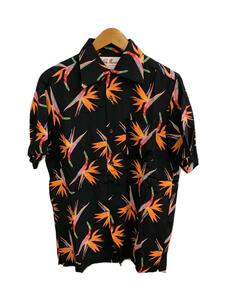 Aloha Blossom◆BIRDS OF PARADISE BLACK/アロハシャツ/40/レーヨン/BLK/AB-0017010101