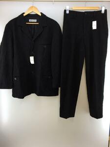 ISSEY MIYAKE MEN◆縮絨/シワ加工/セットアップ/M/ウール/BLK/無地/ME93-FD114//