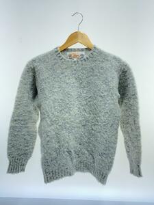 PETER BLANCE/SHETLAND SWEATER/クルーネックニット/36/ウール/GRY/E-1//