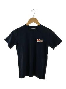 MAISON KITSUNE◆Tシャツ/US10/コットン/NVY/プリント/SPLNK00102/LINE SMALL PRINT T-shirt//