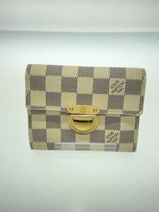 LOUIS VUITTON◆ポルト・フォイユ・コアラ_ダミエ・アズール_WHT/PVC/WHT/レディース