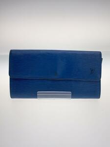 LOUIS VUITTON◆ポルト・トレゾール・インターナショナル_エピ_BLU/レザー/BLU/レディース