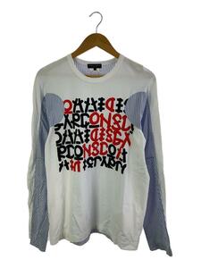 COMME des GARCONS HOMME PLUS◆長袖Tシャツ/L/コットン/WHT/PO-T053