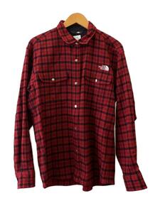 THE NORTH FACE◆BRUSHWOOD WOOL SHIRT_ブラッシュウッドウールシャツ/L/ウール/RED/チェック