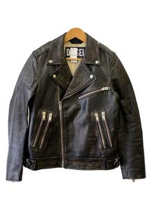 DIESEL* double rider's jacket /S/ leather /BLK/A04006