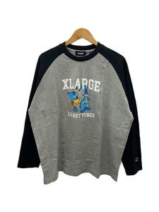 X-LARGE◆長袖Tシャツ/M/コットン/GRY/101231011031/×LOONEY TUNES/ワーナーブラザーズ