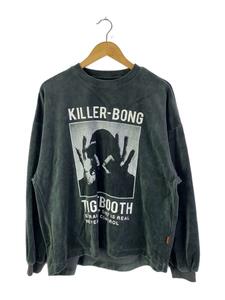 TIGHTBOOTH PRODUCTION◆×KILLER-BONG/HAND SIGN VELOUR LS/長袖Tシャツ/M/ベロア/GRY