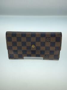 LOUIS VUITTON◆ポルト・トレゾール・インターナショナル_ダミエ・エベヌ_BRW/PVC/BRW/レディース