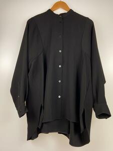 ENFOLD◆23SS/WIDE-SLEEVES SHIRT/38/ポリエステル/BLK/無地/300GA730-1160//