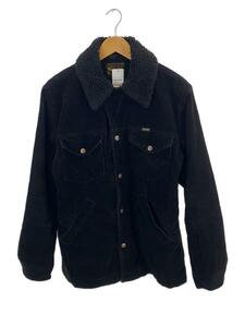 WRANGLER◆WRANGE COAT/ハーフコート/コーデュロイ/フリースジャケット/-/-/BLK/無地