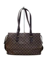 LOUIS VUITTON◆チェルシー_ダミエ・エベヌ_BRW/PVC/BRW/N51119//_画像1