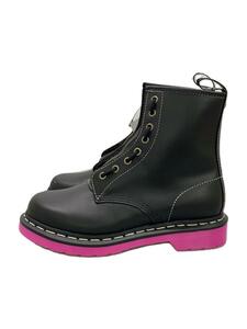 Dr.Martens◆レインブーツ/US7/BLK/レザー