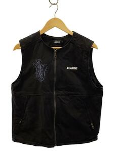 X-LARGE◆SHIRT KING WORK VEST/ベスト/M/コットン/BLK/無地