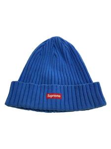 Supreme◆Ribbed Small Box Logo Beanie/ニットキャップ/コットン/ブルー