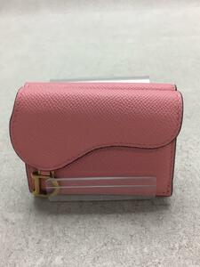 Christian Dior◆SADDLE/コンパクト ウォレット/ロータスウォレット/PNK/レディース/S5652CBAA_M64P