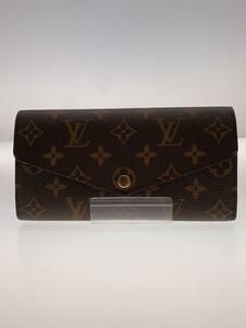 LOUIS VUITTON◆2)ポルト・フォイユ・サラ_モノグラム・キャンバス_BRW_フューシャ/PVC/BRW/レディース/箱有