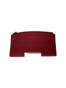 CHARLES&KEITH◆長財布/レザー/RED/無地