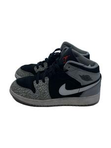 NIKE◆AIR JORDAN 1 MID SE GS_エア ジョーダン 1 ミッド SE GS/23.5cm/GRY/PV