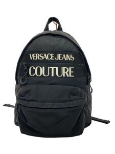 VERSACE JEANS COUTURE◆リュック/ナイロン/ブラック/E1YZAB60/ロゴバックパック