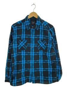 RATS◆DOT CHECK SHIRT/長袖シャツ/M/コットン/BLU/チェック/21rs-0205