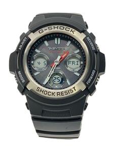 CASIO◆ソーラー腕時計・G-SHOCK/デジアナ/BLK/BLK