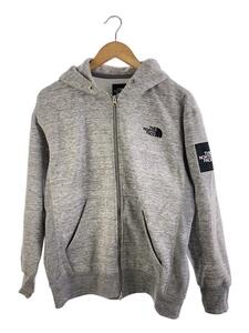 THE NORTH FACE◆SQUARE LOGO ZIP HOODIE_スクエア ロゴ フルジップ フーディ/M/ポリエステル/GRY