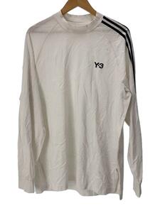 Y-3◆長袖Tシャツ/M/コットン/WHT/プリント/IA1421/襟ヨレ有