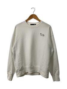 THE NORTH FACE◆FLOWER LOGO CREW_フラワーロゴクルー/L/コットン/WHT/白/ホワイト/ノースフェイス