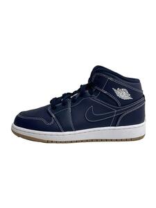 NIKE◆AIR JORDAN 1 MID BG/エアジョーダンミッド/ネイビー/554725-402/23.5cm/NV