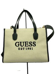 GUESS◆ハンドバッグ/キャンバス/WHT/WB866522