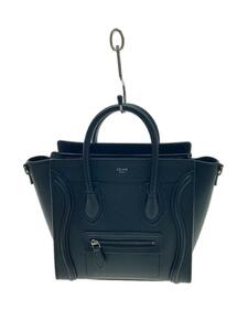 CELINE◆ラゲージ ナノ/ショルダーバッグ/レザー/BLK/無地/18924DRU.38NO