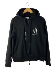 ARMANI EXCHANGE◆ジップパーカー/M/コットン/BLK/色褪せ有