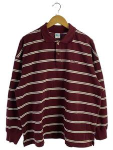 Keboz◆Keboz ケボズ/POLICOTT L/S POLO/ボーダーポロシャツ/RED/KBZSS22LS025