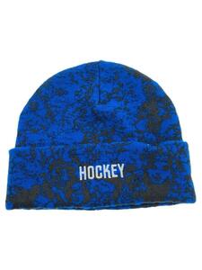 Hockey◆ニットキャップ/-/アクリル/BLU/総柄/メンズ