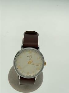 TIMEX◆サウスビュー/クォーツ腕時計/アナログ/レザー/WHT/BRW/TW2R80400