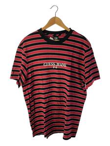 GUESS◆Tシャツ/XL/コットン/RED/ボーダー